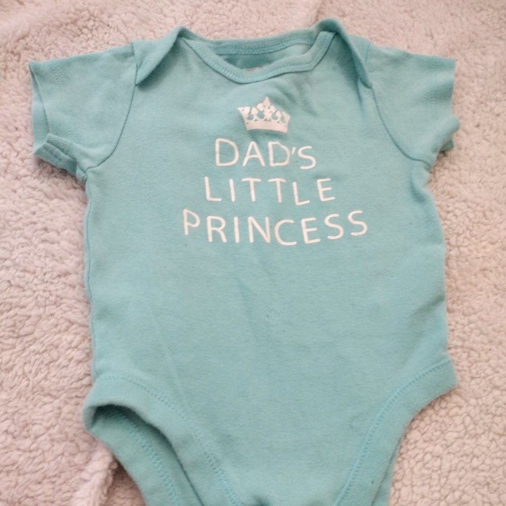 Dads little princess bodysuit 3/6 months old navy